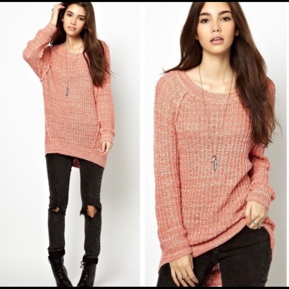Free People | Coral Star Dune Marled Knit Sweater